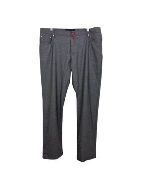 Kiton Napoli Mens Gray Cashmere Jean Pants Sz 40 Elastane 5 Pocket Zip 38x32 EUC